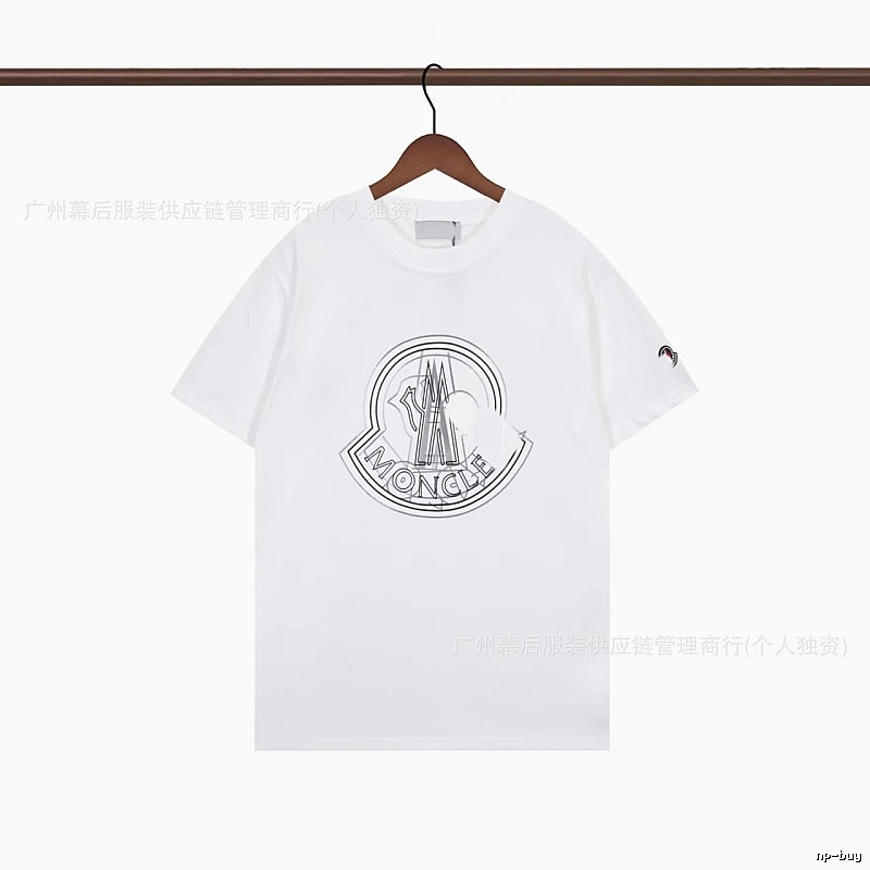 Moncler Large Logo Trendy Style White Short-sleeve T-shirt
