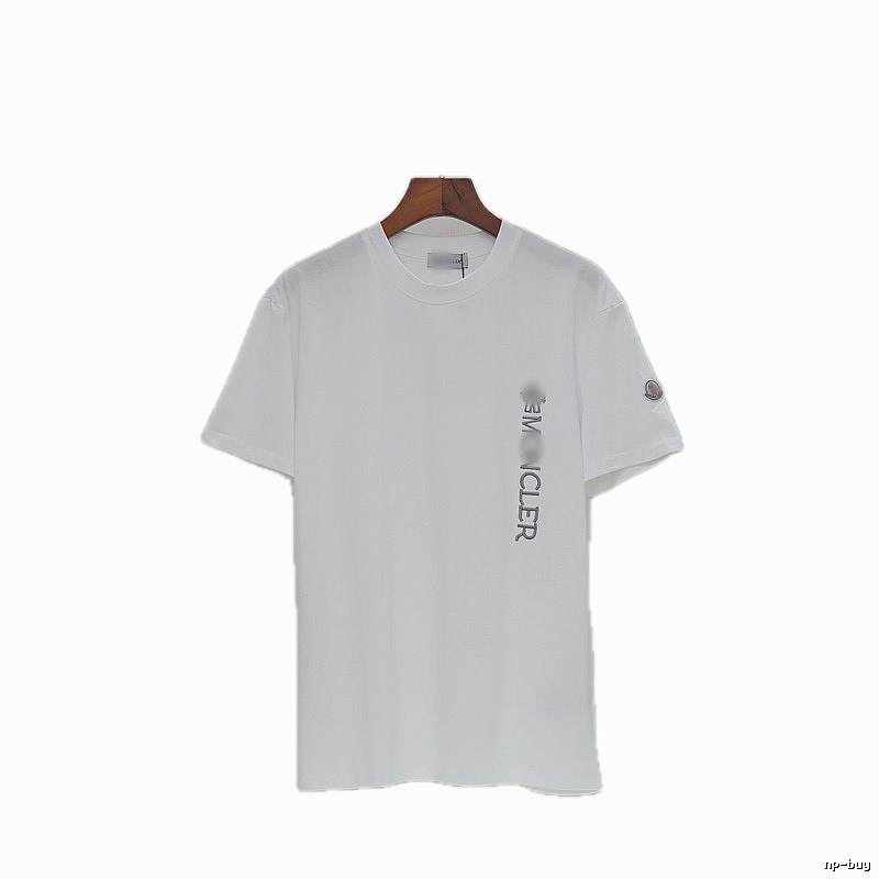 Moncler Letter Print Casual Style White T-Shirt