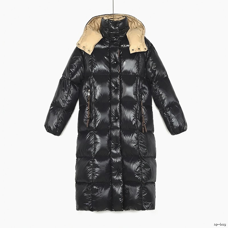 Moncler long black down jacket