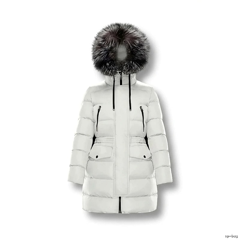 Moncler long fashion white down jacket