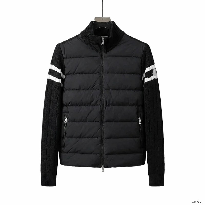 Moncler patchwork stylish black coat