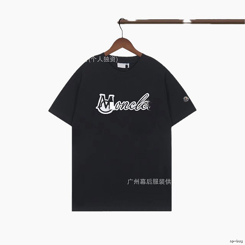 Moncler Printed Collection Streetwear Style Black T-Shirt