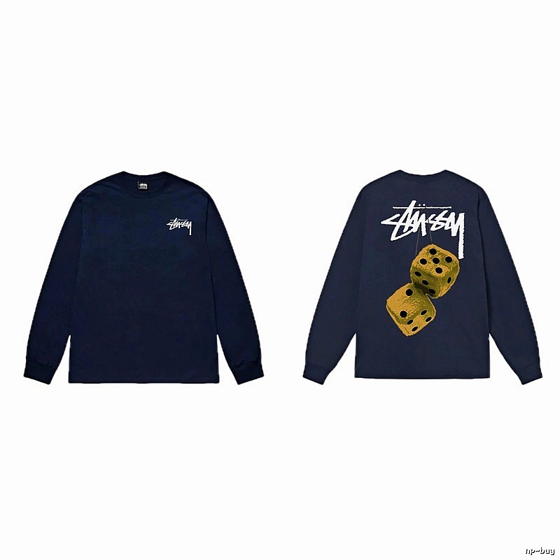 Navy long-sleeved shirt with Stussy dice print