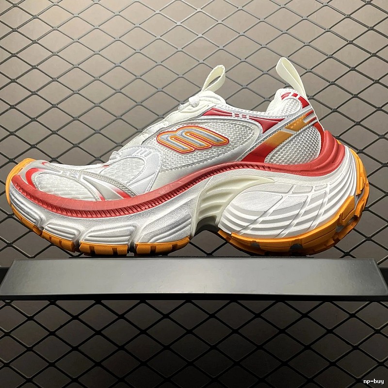 New Balance Gray and Orange Chunky Runners, Technical Side Panels
