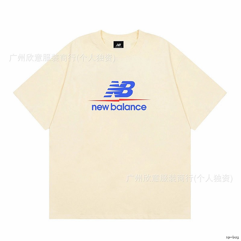 New Balance Printed Casual-style Light Beige Short-Sleeve T-Shirt