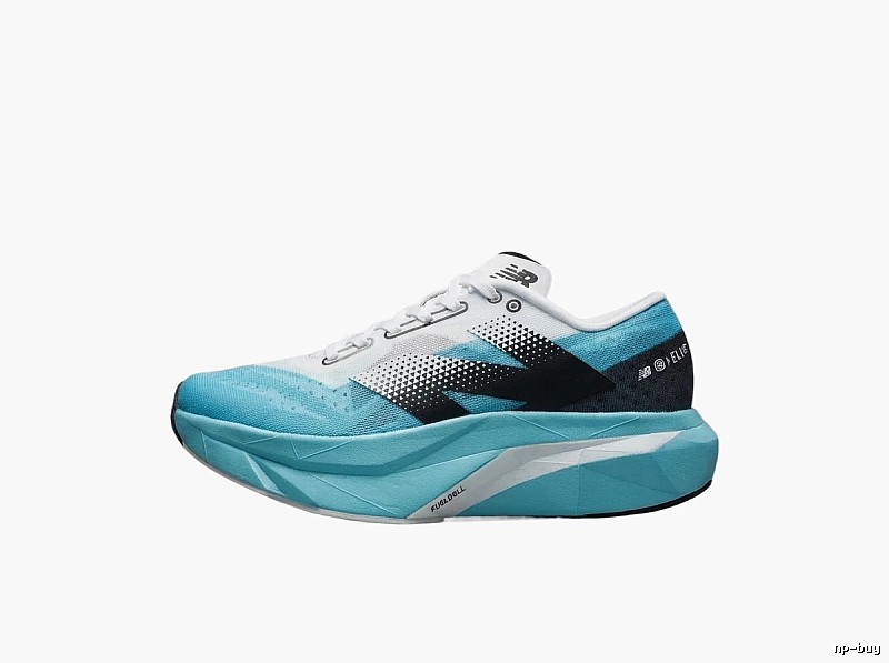 New Balance retro-style blue and white shoes