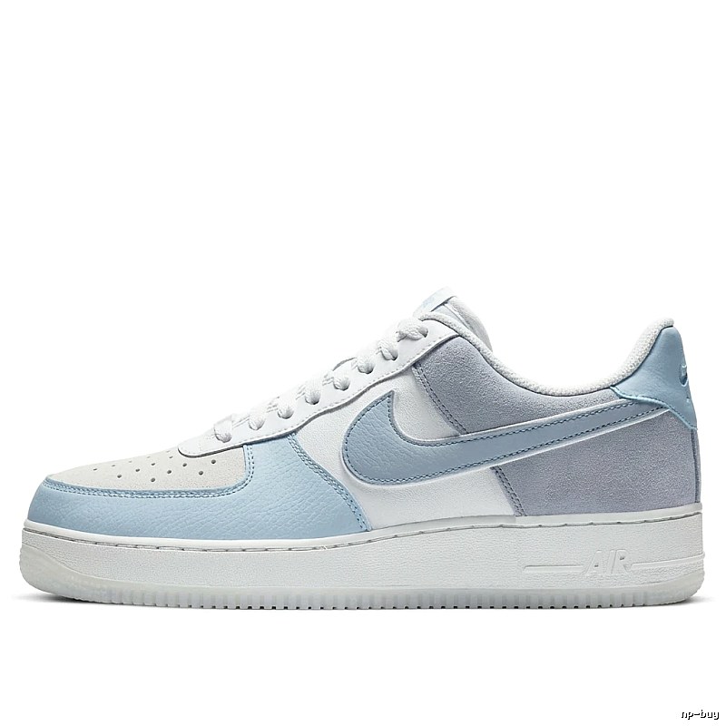 Nike Air Force 1 light blue and white sneakers