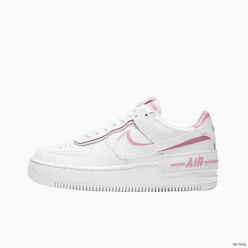 Nike Air Force 1 white and pink sports shoes