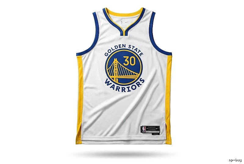Nike Curry No.30 white, blue and yellow jersey