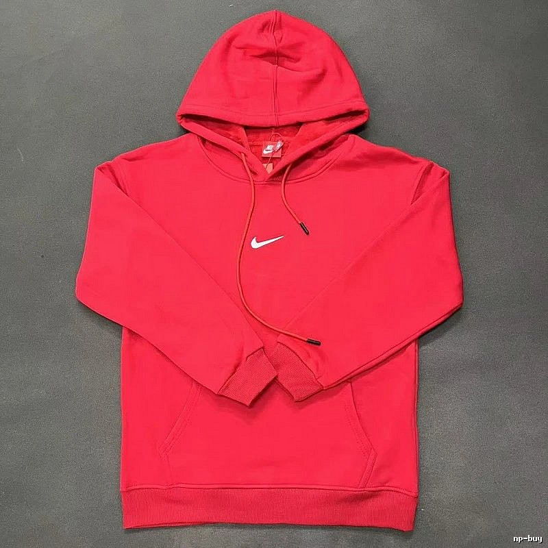 Nike Small Chest-Logo Detail Small-Logo Detail Red Zip Hoodie Commuter Look Swoosh