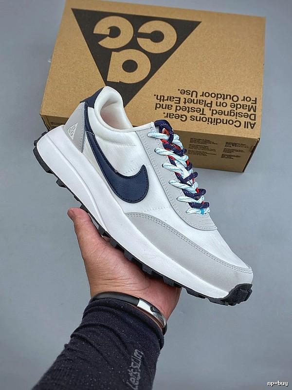 Nike White and Blue Running Shoes, Mixed Panel Finish