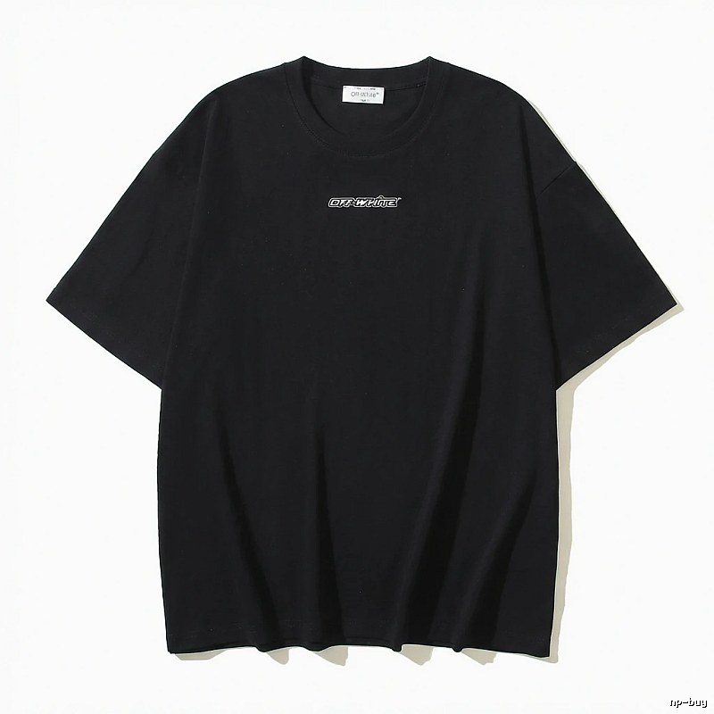 Off-White minimalist style black T-shirt