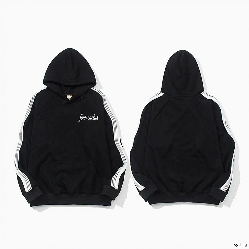 Other black hoodies with side stripes style