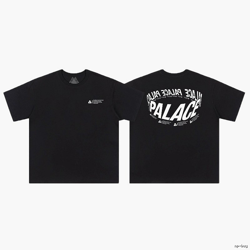 Palace Letter Print Street Style Black T-Shirt
