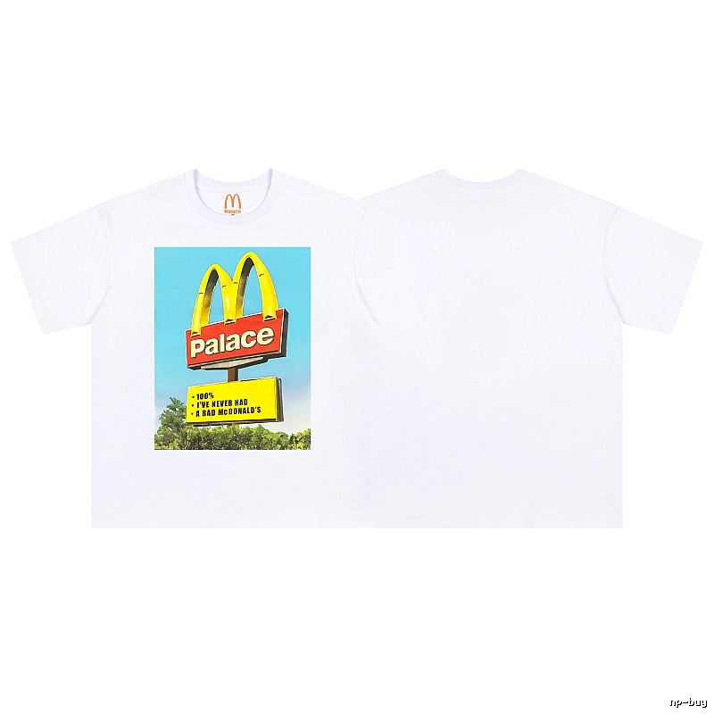 Palace x McDonald's Co-branded Street Style White T-Shirt