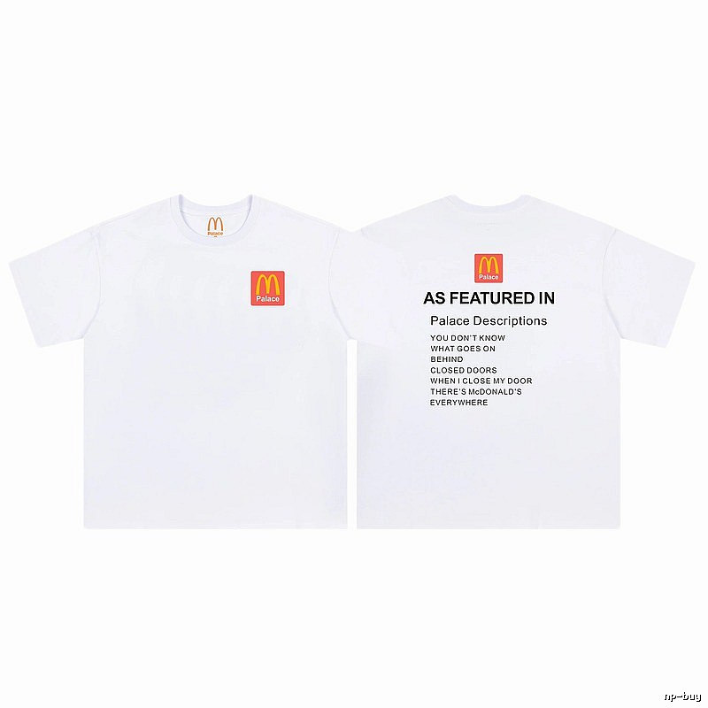 Palace x McDonald's Co-branded Street Style White T-shirt