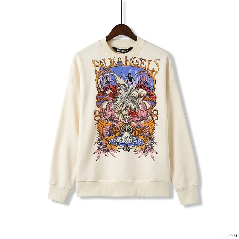 Palm Angels Retro Style Off-white Sweatshirt