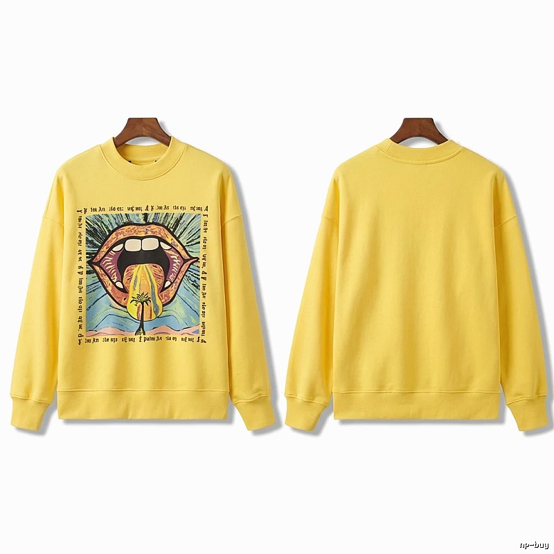 Palm Angels Trendy Yellow Sweatshirt