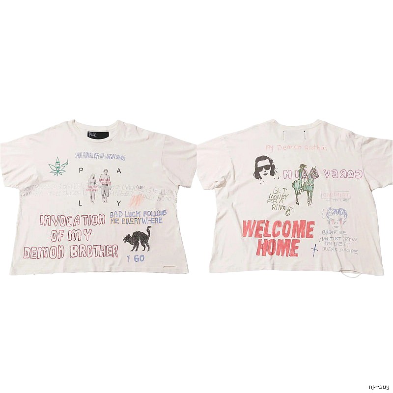 Paly Hollywood Devil Graffiti Street Style Off-white T-shirt