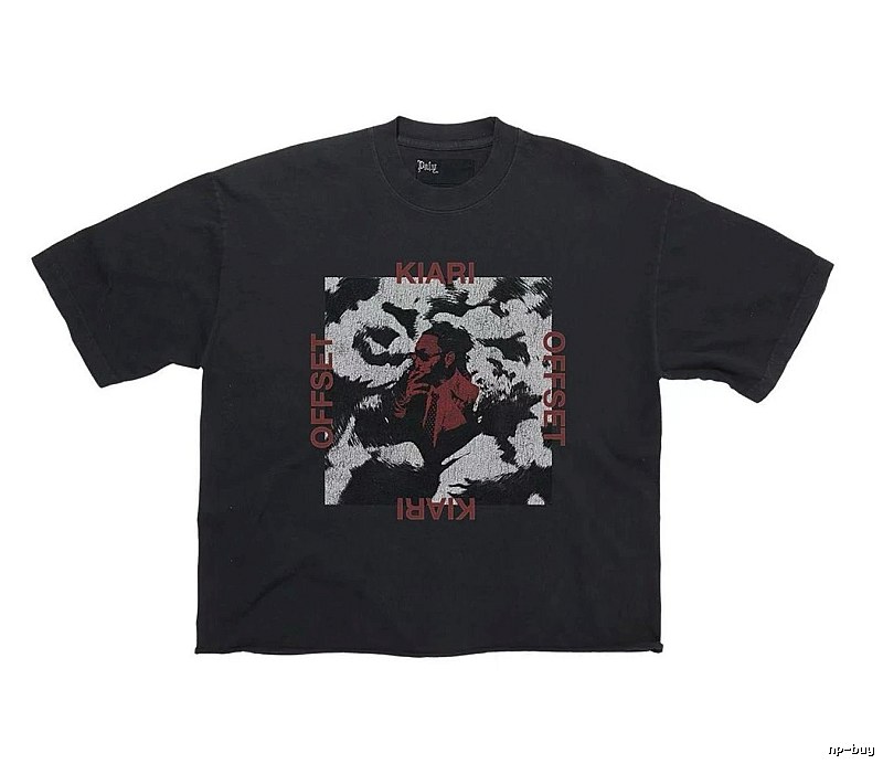 Paly Hollywood Portrait Print Street Style Black T-Shirt