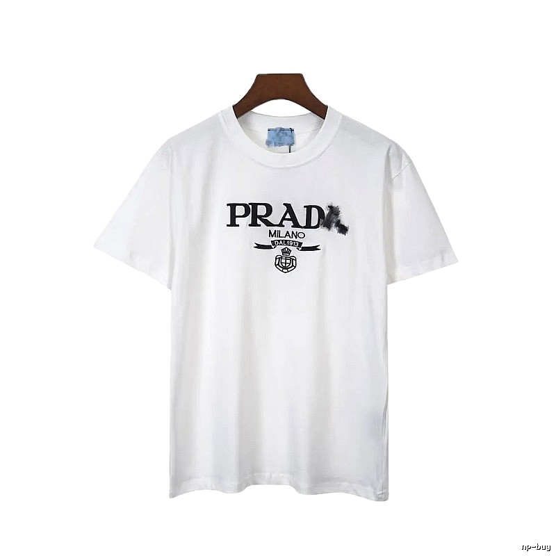 Prada Classic Logo Minimalist Style White T-Shirt