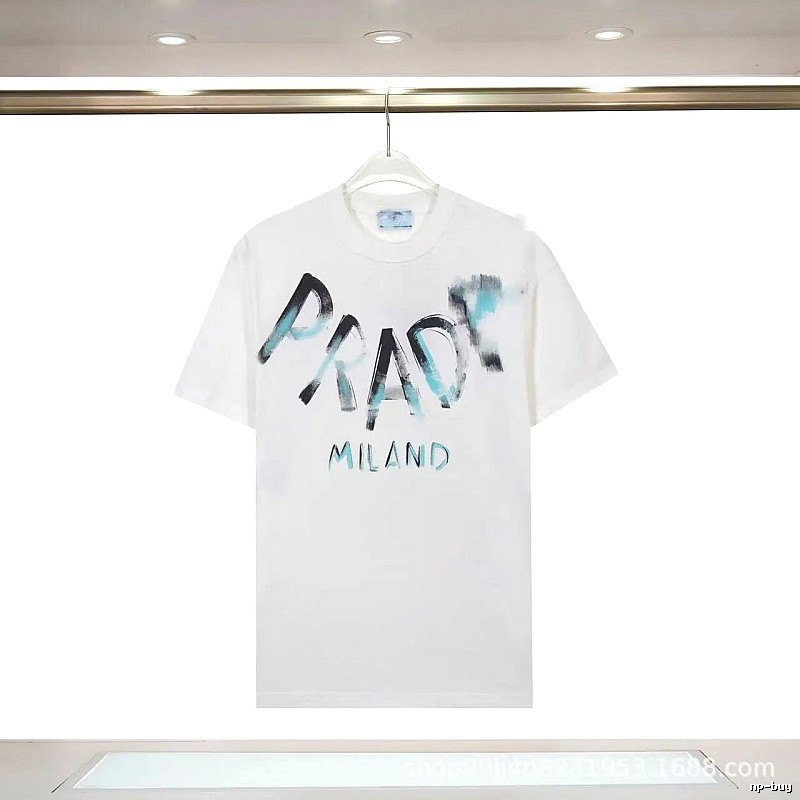 Prada Graffiti Street Style White Short-sleeve T-shirt