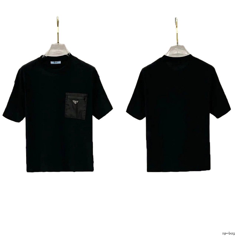 Prada Triangle Logo Minimalist Style Black Short-sleeve T-shirt