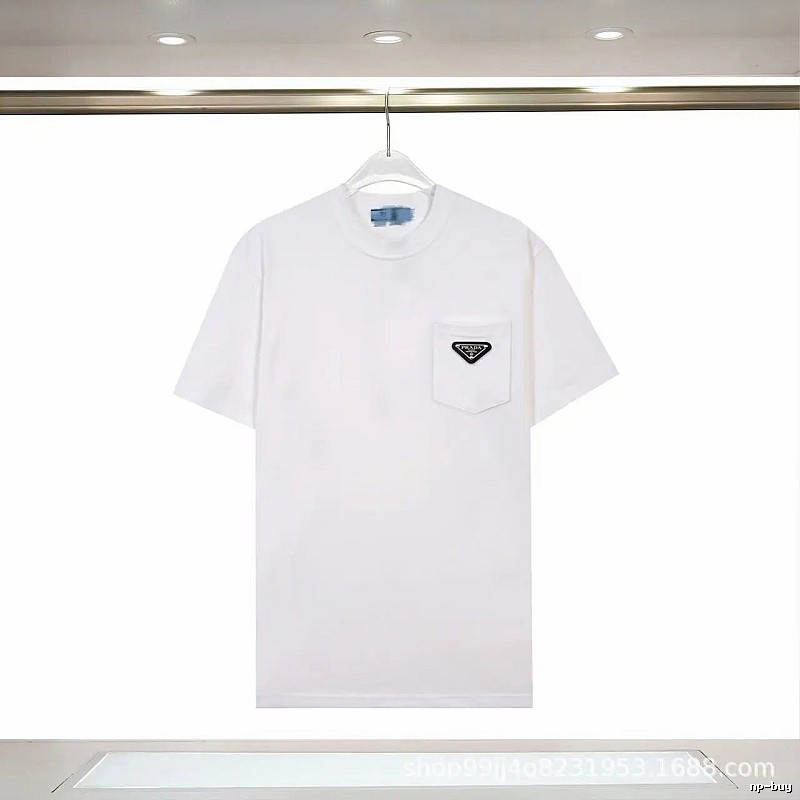 Prada Triangle Logo Minimalist Style White T-Shirt