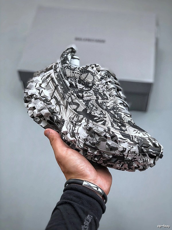 Printed Runner Sneaker by Balenciaga with Black