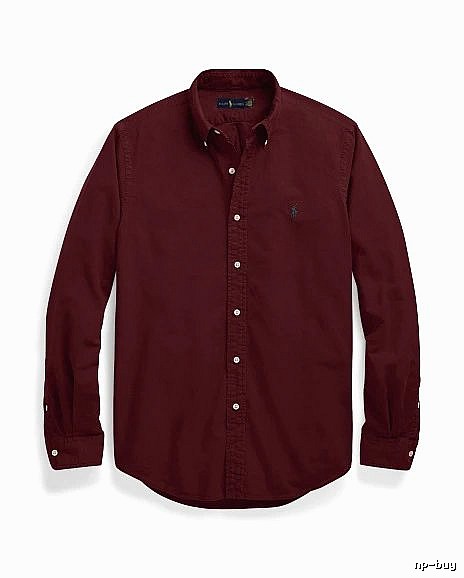 Ralph Lauren Burgundy Red Button-Down Shirt Daily Styling