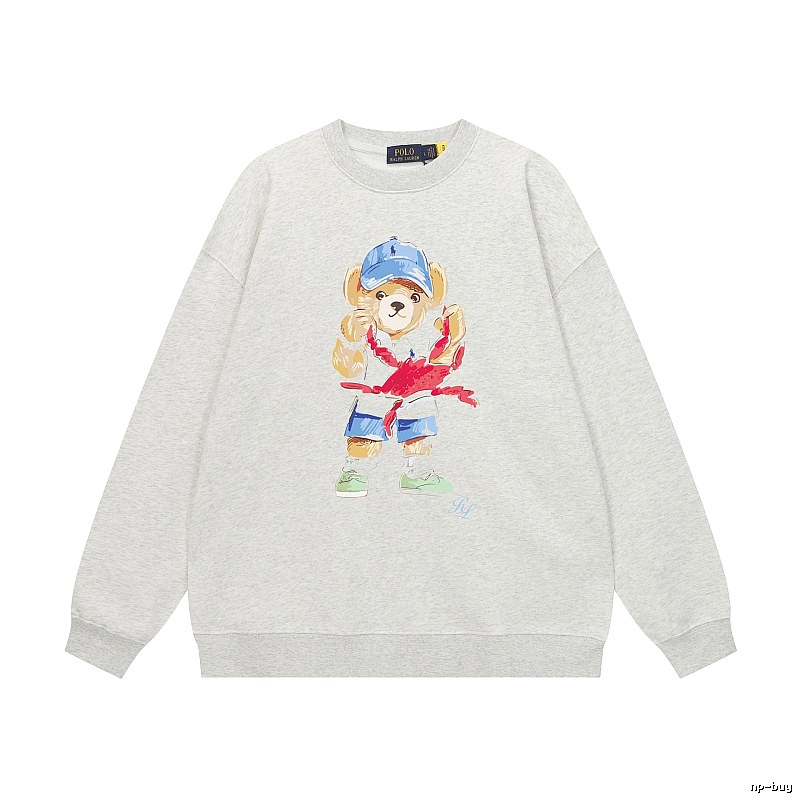 Ralph Lauren cartoon bear light gray sweatshirt