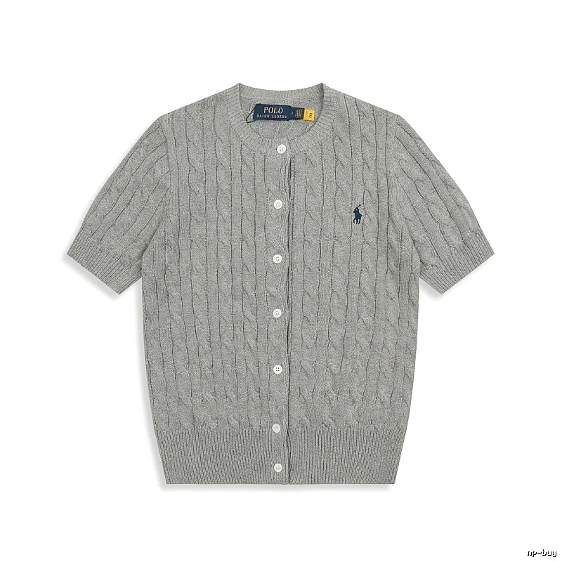 Ralph Lauren knitted retro-style grey cardigan