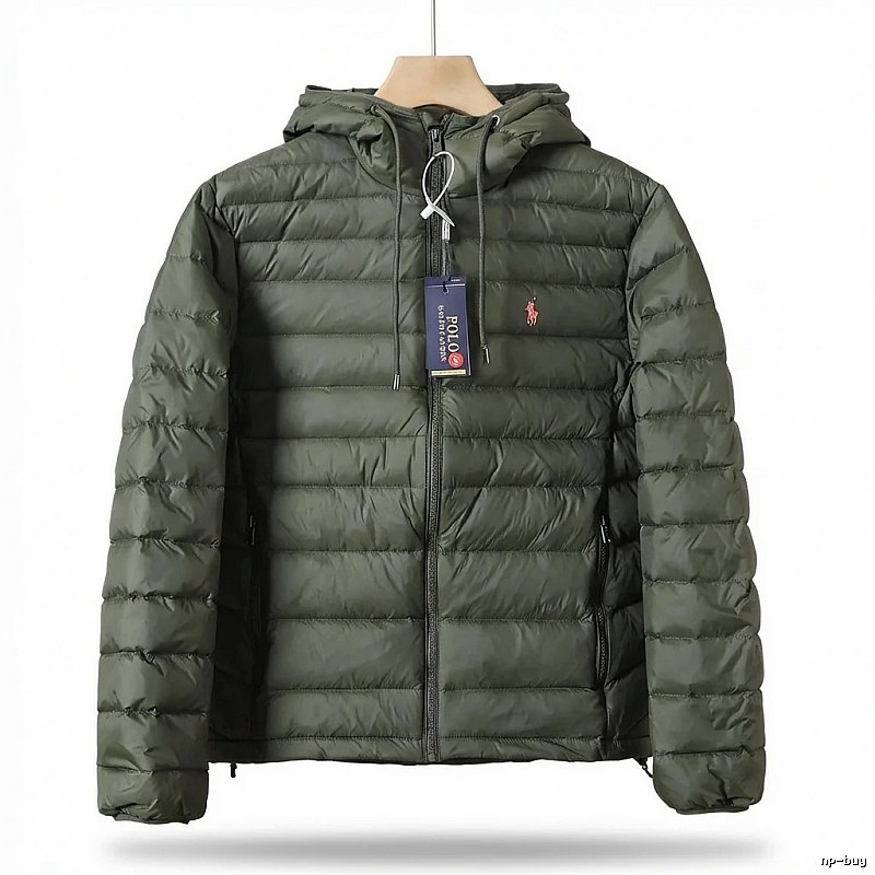 Ralph Lauren Polo casual style dark green down jacket