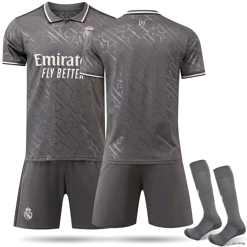 Real Madrid's dark pattern style gray jersey
