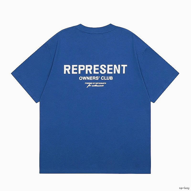 Represent Blue Style 801 Owners Club T-Shirt Airport Outfit Logo