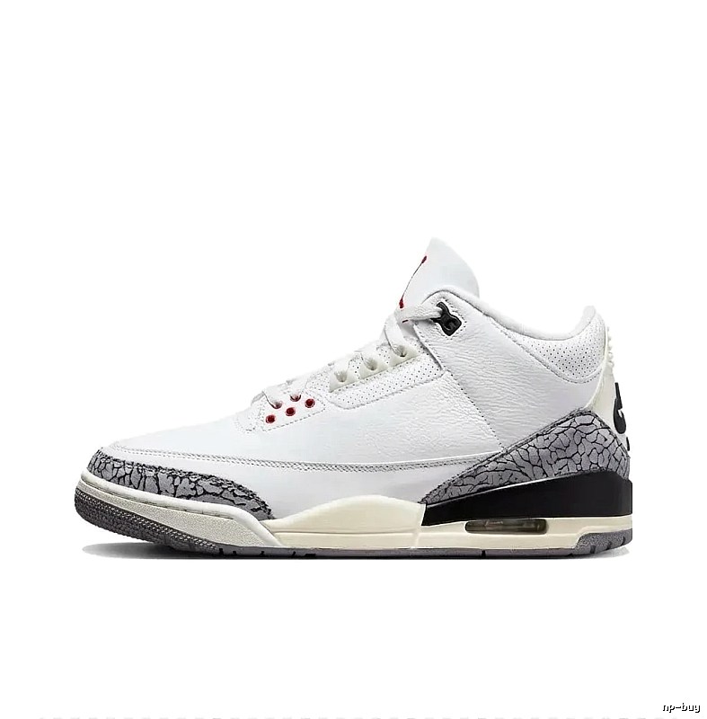 Retro style white shoes of Jordan AJ3