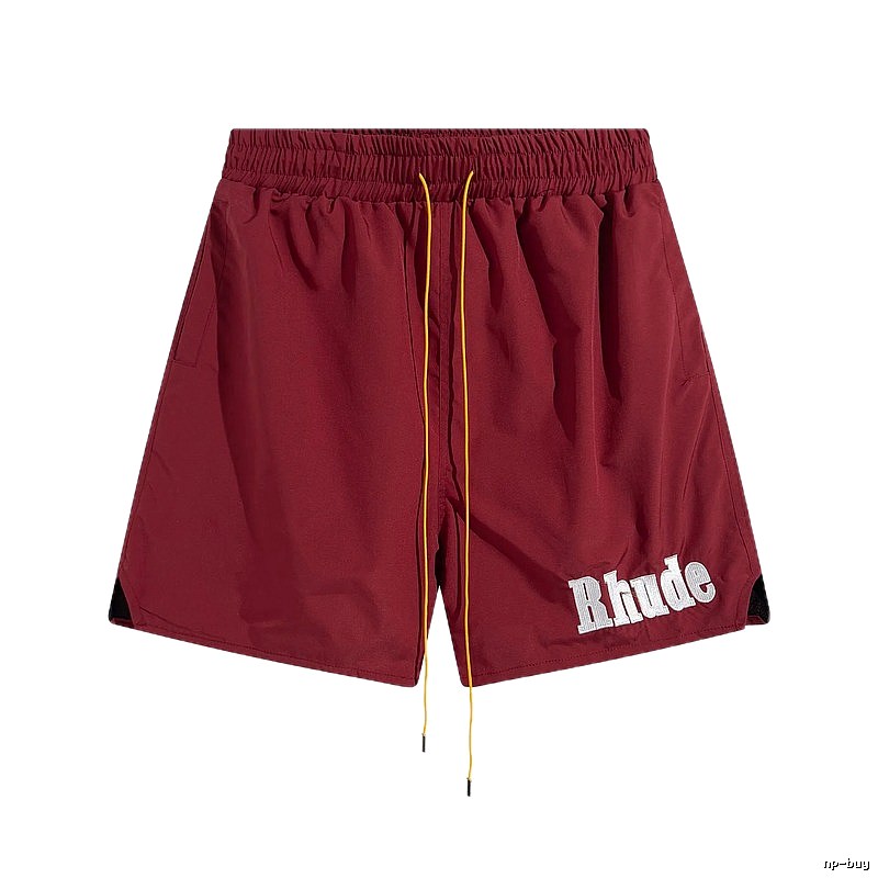 RHUDE casual style burgundy shorts