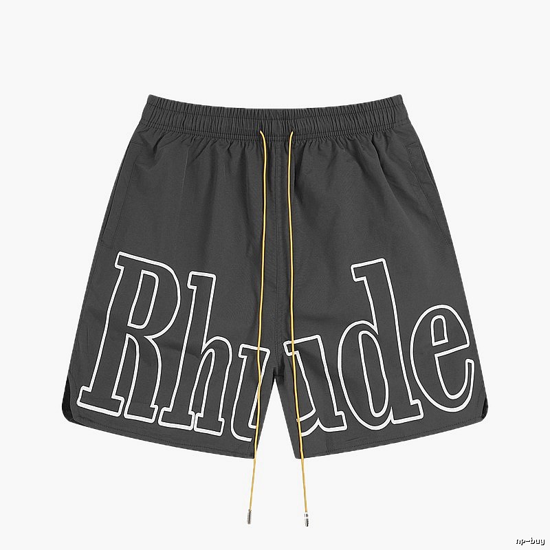 RHUDE letter-style black shorts
