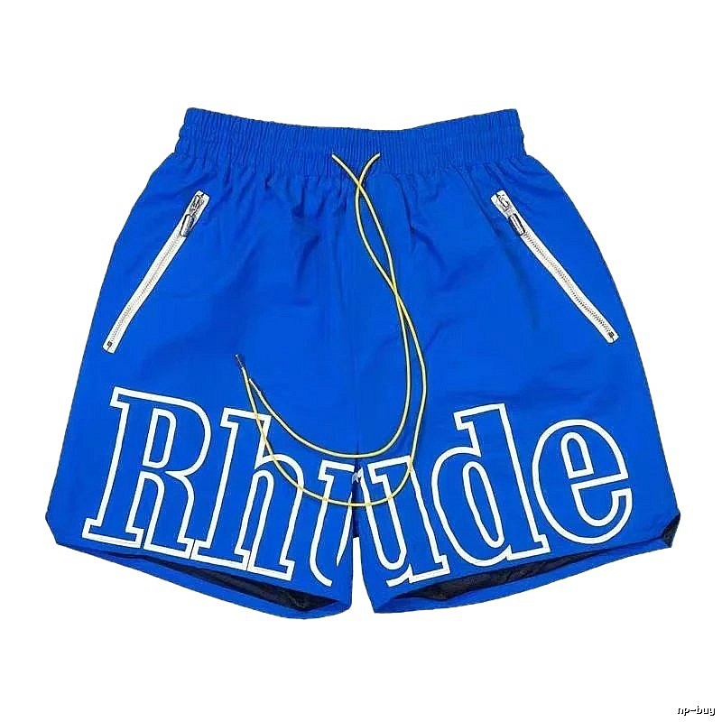 RHUDE Letter Wind Blue Shorts