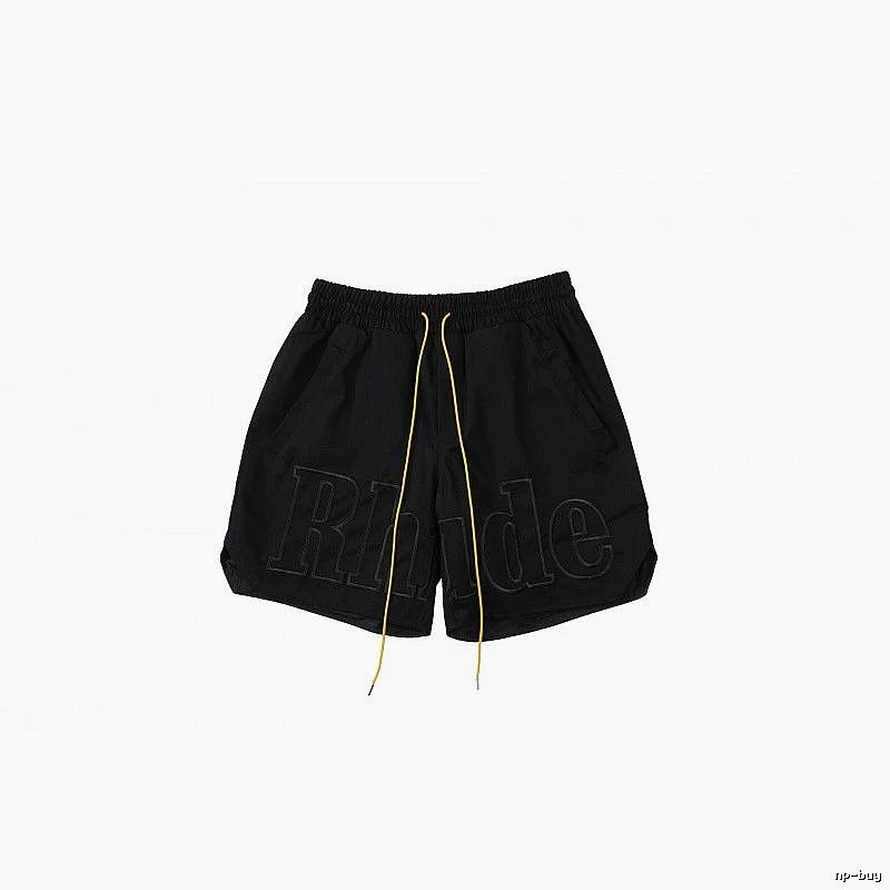 RHUDE trendy brand casual black shorts