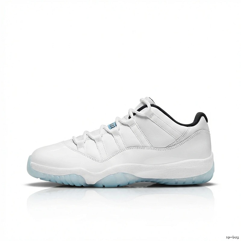 Simple white trendy shoes of Jordan 11 generation.