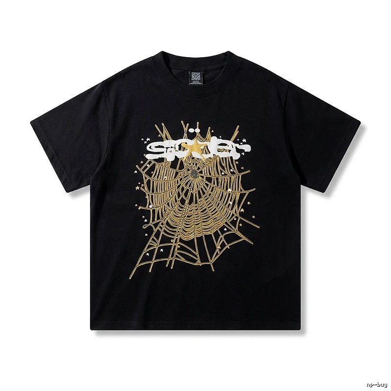Sp5der Cobweb Print Black T-shirt
