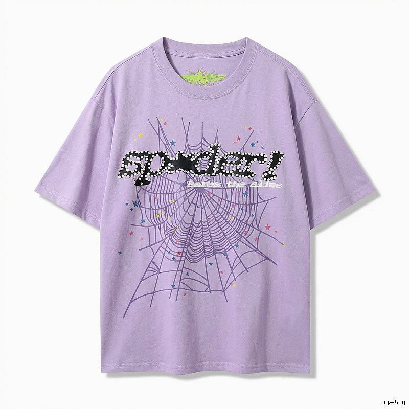 Sp5der Cobweb Style Light Purple T-shirt
