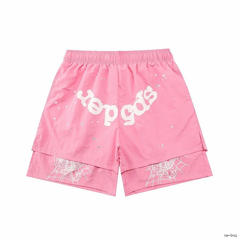 Sp5der star - printed pink shorts
