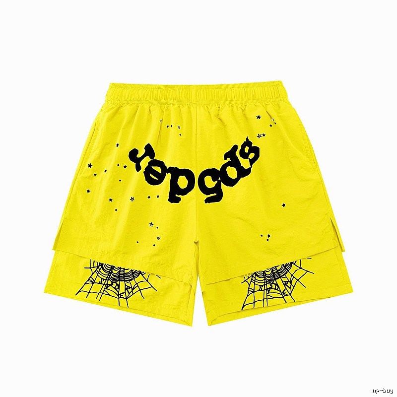 Sp5der trendy and cool style yellow shorts