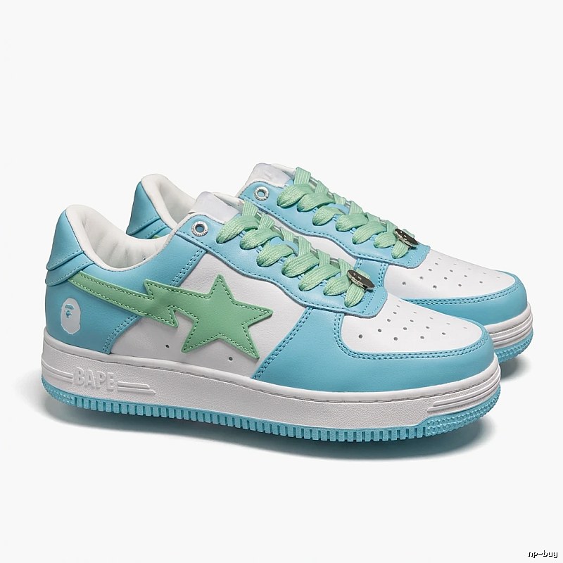 Star Bape Trendy Blue and White Shoes