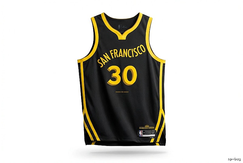 Stephenen Curry's black and yellow Warriors-style jersey