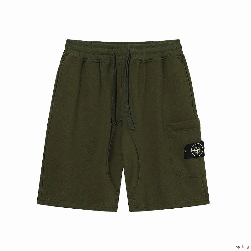 Stone Island Classic Functional Style Army Green Casual Shorts