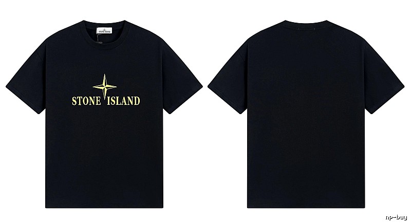 Stone Island Compass Print Street Style Black T-Shirt