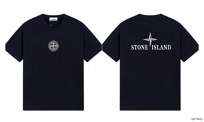 Stone Island Compass Street Style Black Short Sleeve T-shirt
